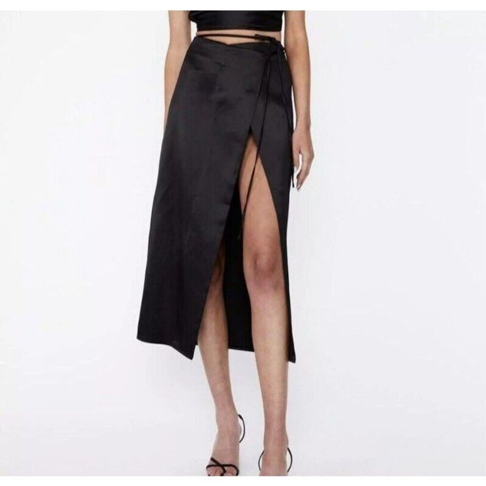 Bardot‎ Skirt Size X-Small  Black True Wrap Montana Tie Closure